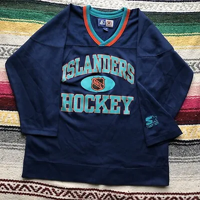 $19.99 • Buy Vintage 90s New York Islanders Fisherman Starter NHL Jersey Boys Youth Size L/XL