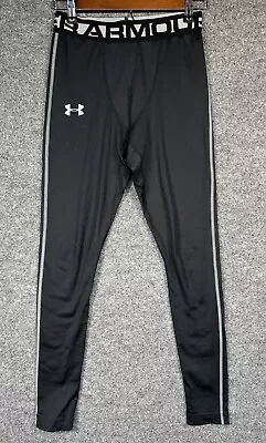 Under Armour Compression Pants Cold Gear Fleece Black Logo Men’s Size S • $9.99