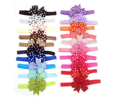 $10.98 • Buy 20Pcs Colors Newborn Baby Girl Headband Infant Toddler Bow Hair Band Accessories