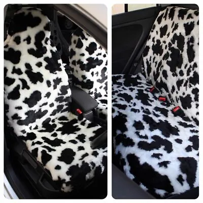 DAEWOO Luxury Cow Print Faux Fur Car Seat Covers Full Set KALOS MATIZ • $99.60