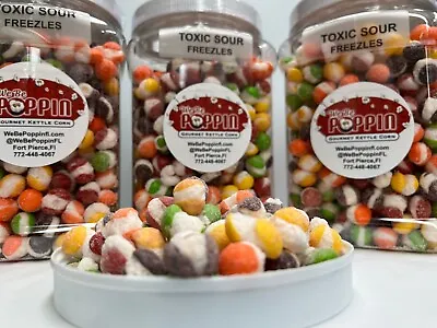 Freeze Dried Toxic Sour Freezles Bulk 54 Oz Size Container Made From Skittles • $29.99