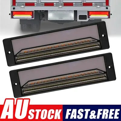 Smoked Tray Back Ute Trailer Truck 147LED Flowing Turn Signal Brake Tail Lights • $75.99