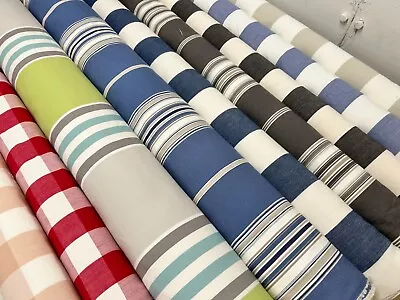 Ticking Curtain Fabric By Romo Linen Look Stripe Material Upholstery 140 Cm Wide • £29.99