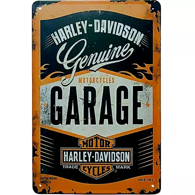 Harley Davidson Vintage Metal Sign Motorcycle Advertisement Garage Sign 12x8 In • $13.50