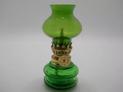 Vintage Green Glass Mini Oil Lamp Made In China • $10
