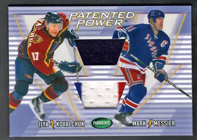 2002-03 ITG Parkhurst Dual Jersey Mark Messier & Ilya Kovalchuk #/20 Patented • $2.25