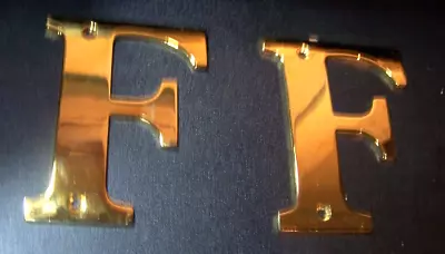 2 Vintage  Deltana Solid Brass Letter  “ F ” 4 Inch Letters • $9.99