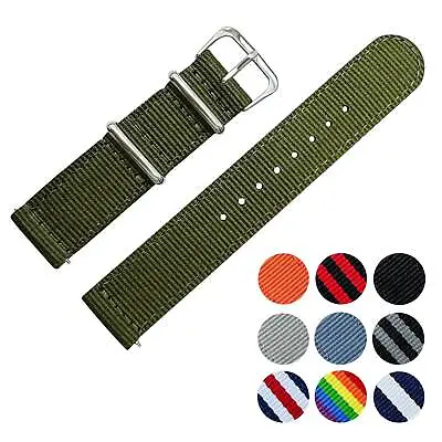 Watch Strap Two Piece Quick Release Nylon Band Military Army Diver 18 20 22 MM • £7.95