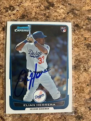 Elian Herrera Signed 2012 Bowman Draft Chrome Rc Auto Los Angeles Dodgers Rc 51 • $6.99