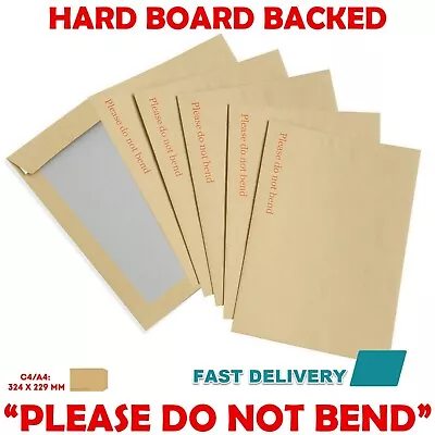 A4 Hard Card Board Back Backed 'please Do Not Bend' Envelopes Manilla Brown C4  • £0.99