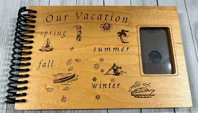 $9.98 • Buy Malden  Our Vacation  Wood Photo Album - Holds 4 X 6 Photos 1998 New