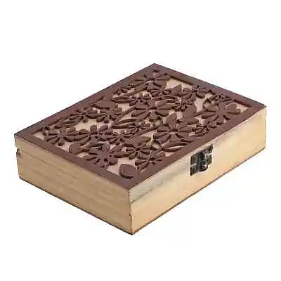 £38.56 • Buy Golden Flower Abstract Pine Wooden Anti Tarnish Scratch Resistant Jewelry Box