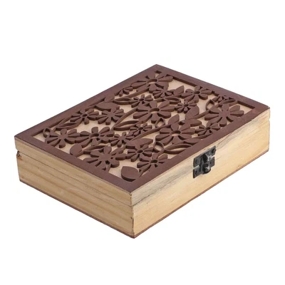 £38.56 • Buy Golden Flower Abstract Pine Wooden Anti Tarnish Scratch Resistant Jewelry Box