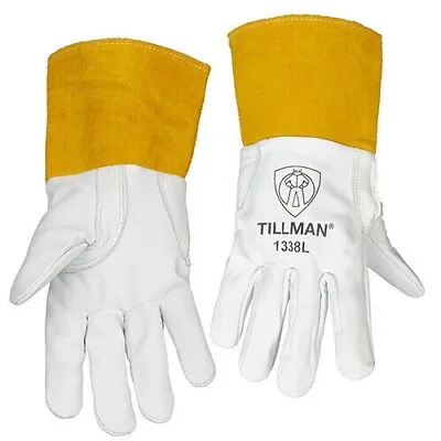 $12.85 • Buy Tillman 1338 Top Grain Pearl Goatskin Leather TIG Welding Gloves 4  Cuff S-XL