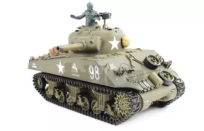 Heng Long 3898 1/16 6.0S US SHERMAN M4A3 Military WWII RC BATTLE Tank 2.4GHZ RTR • $259.99