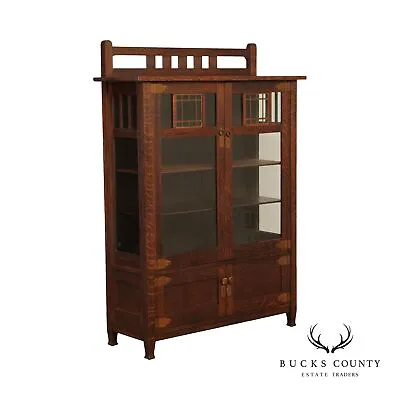 $9995 • Buy Stickley Brothers Antique Arts & Crafts Mission Oak Display China Cabinet