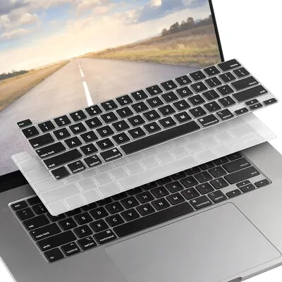 2 Pcs Keyboard Cover Skin Compatible With 2020 Macbook Pro 13  Clear & Black • $9.99