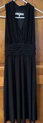 Evan Picone Black Halter Sleeveless Jersey Evening Party Cocktail Dress 10 • $12