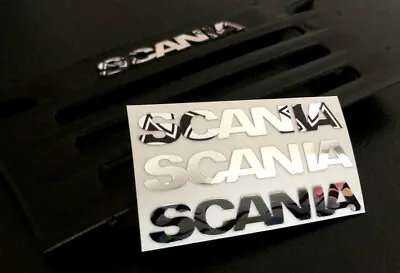 3er Set Scania Writing Chrome Grill 1:14 Tamiya Sticker Decal 014 • £10.22