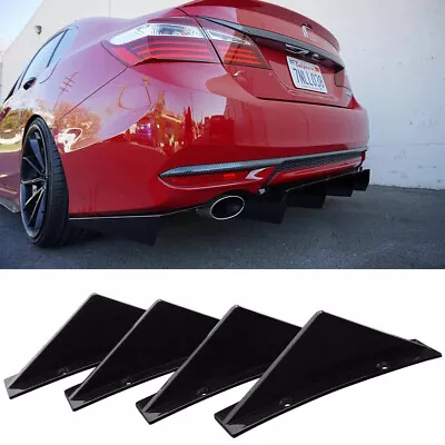 For Honda Accord Rear Bumper Diffuser Wing Splitter Spoiler Lip Shark Fin Glossy • $19.11