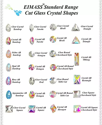 £3.99 • Buy EIMASS® Sew On Glue On,Cut Glass Flat Back Crystals, Gems, Fancy Diamante, 3533 