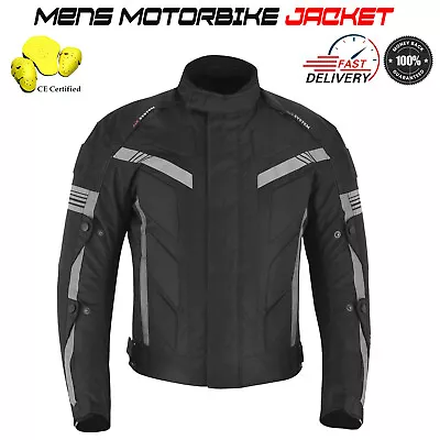 Motorbike Touring Motorcycle Racing Sports Jacket CE Armoured Waterproof Black • $59.67