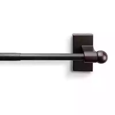 Hart & Harlow Magnetic 17-in To 30-in Cocoa Steel Single Curtain Rod • $23.99