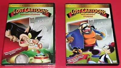 VINTAGE 2005  LOST CARTOONS FAMOUS STUDIO VOLUME 2 AND 3  DVD`s IN NM CONDITION! • $1.95