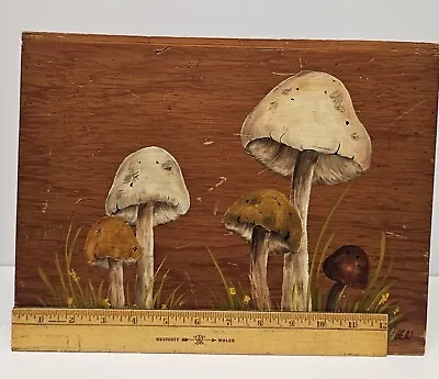 Vintage Stool With Hand Painted Mushrooms • $39.99