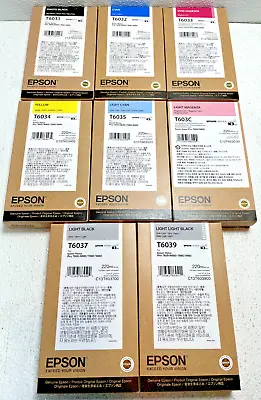 Genuine Epson T603C Ink Set Stylus Pro 7800 9800 Dates: 2023 & 2024 • $449.95