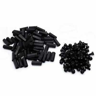 50pcs M3x15mm Nylon Threaded Spacer Standoff With 50pcs M3x6mm Nylon Screw Bolt • $8.95