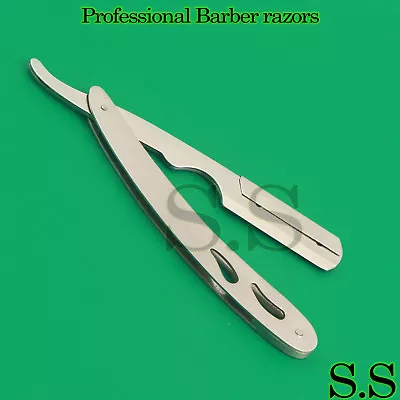 Professional Razor Barber Salon Straight Cut Throat Shaving Full Stainless Steel • $8.70