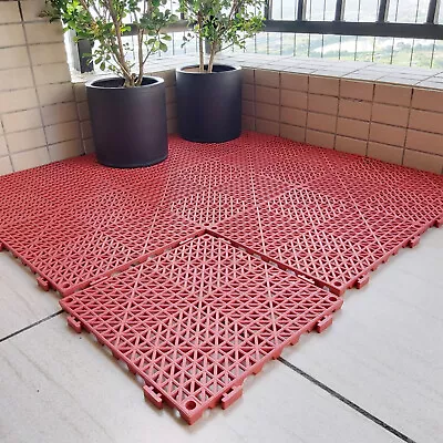 Interlocking Rubber Bathroom Flooring Tile Waterproof Splice Rug Non-slip Mat • $291.89