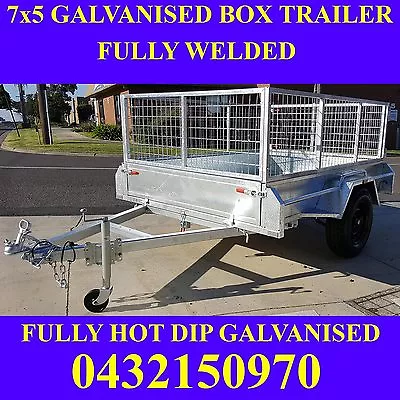 7x5 Galvanised Box Trailer With Mesh Cage Heavy Duty • $2350