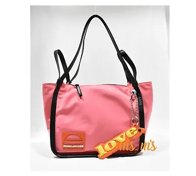 NWT Marc Jacobs Pink Nylon Sport Zip Top Tote W Love Keychain Shoulder Gym Bag • $157.59