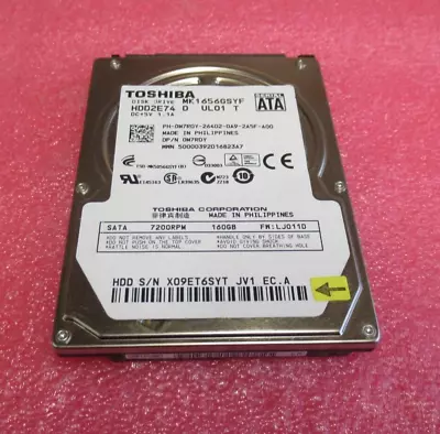 Toshiba MK1656GSYF HDD2E74 160GB 7200RPM SATA 16MB 2.5  Internal Hard Drive • £30