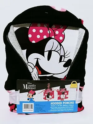 Disney Minnie Mouse 3D Ears Poncho Girls Hooded Beach Towel 23.6 × 47.2  In. New • $19.95