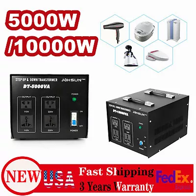 Heavy Duty 5000W 10000W Voltage Transformer Step Up/Down 110V To 220V Converter • $97
