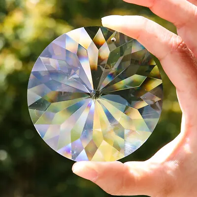 $9.97 • Buy 80MM Suncatcher Fengshui Faceted Prism Round Crystal Hanging Chandelier Pendant