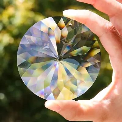 $9.97 • Buy 80MM Suncatcher Fengshui Faceted Prism Round Crystal Hanging Chandelier Pendant