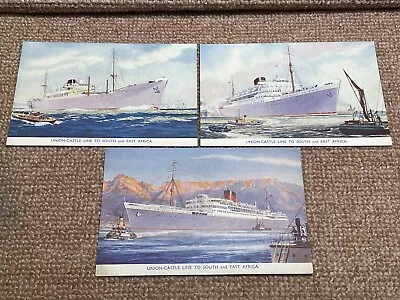 3 Vintage Union Castle Line To South And East Africa Postcards  • £5.45