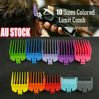 10Pcs Hair Clipper Limit Comb Guide Trimmer Guards Attachment Barber For Wahl • $12.78