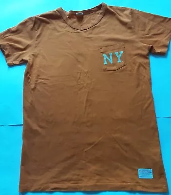 Vintage New York Majestic Athletic Orange Pocket Tee T Shirt L • £15