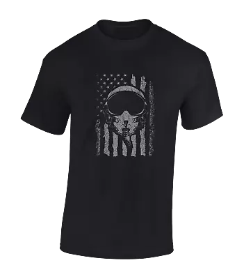 £9.99 • Buy Fighter Pilot Helmet Usa Mens T Shirt Plane Raf Air Force Army Design Gift Top