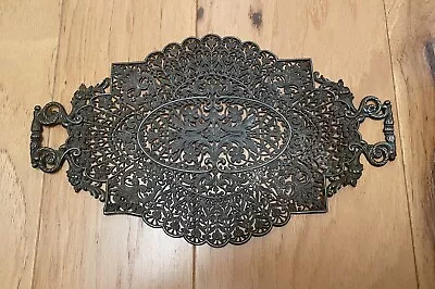 Antique Victorian? Ornate Ornamental Floral Metal Silver Plated? Tray Or Trivet • $40