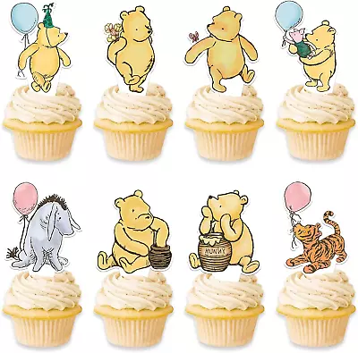 48 Pcs Winnie Baby Shower Cupcake Toppers For Classic The Pooh Birthday Party Su • $16.76