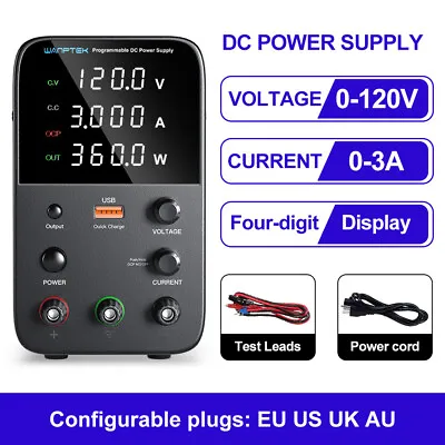 0~120V 3A Adjustable DC Power Supply Lab Variable Regulated Volt Bench Switching • $86.99
