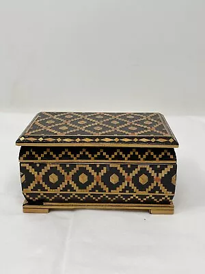 Vintage Handmade Marquetry Mosaic Art Wood Trinket Box Made In Ussr • $19.99