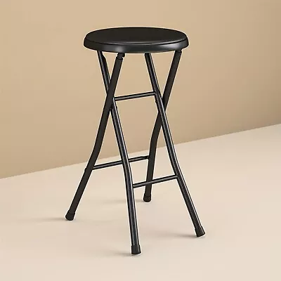 Folding Metal Stool Portable Indoor Counter Bar Stools，Durable And Sturdy，Black • $16.05