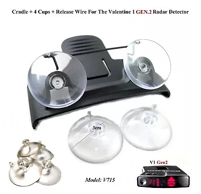 Valentine One V1 Gen2 Radar Detector Cradle/Mount Bracket +4 Cups+Release Wire  • $14.90